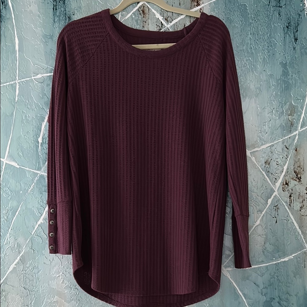 Chaser maroon waffle knit top
